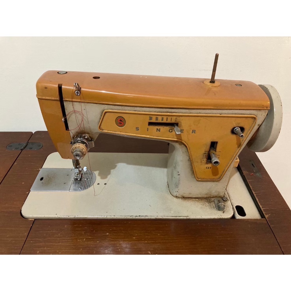 Singer 勝家 古董 縫紉機 裁縫機 櫃子型老縫紉機 針車-細節圖3