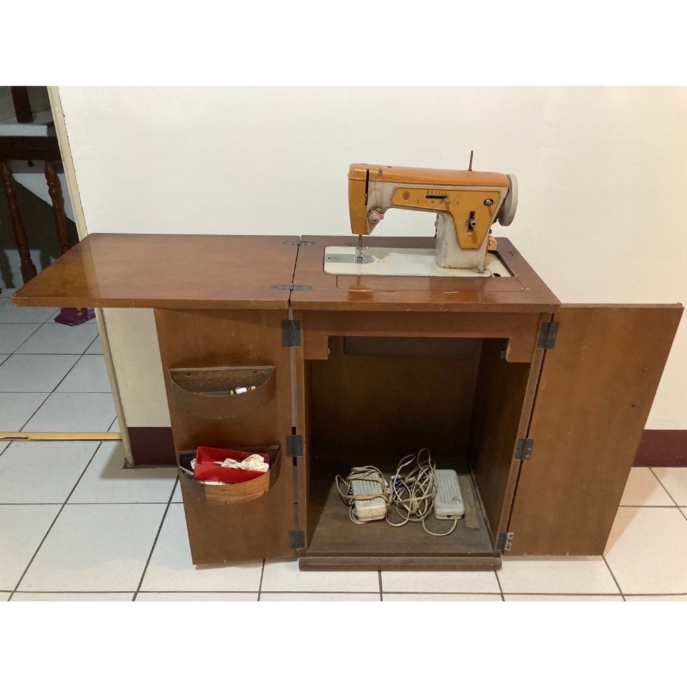 Singer 勝家 古董 縫紉機 裁縫機 櫃子型老縫紉機 針車-細節圖5