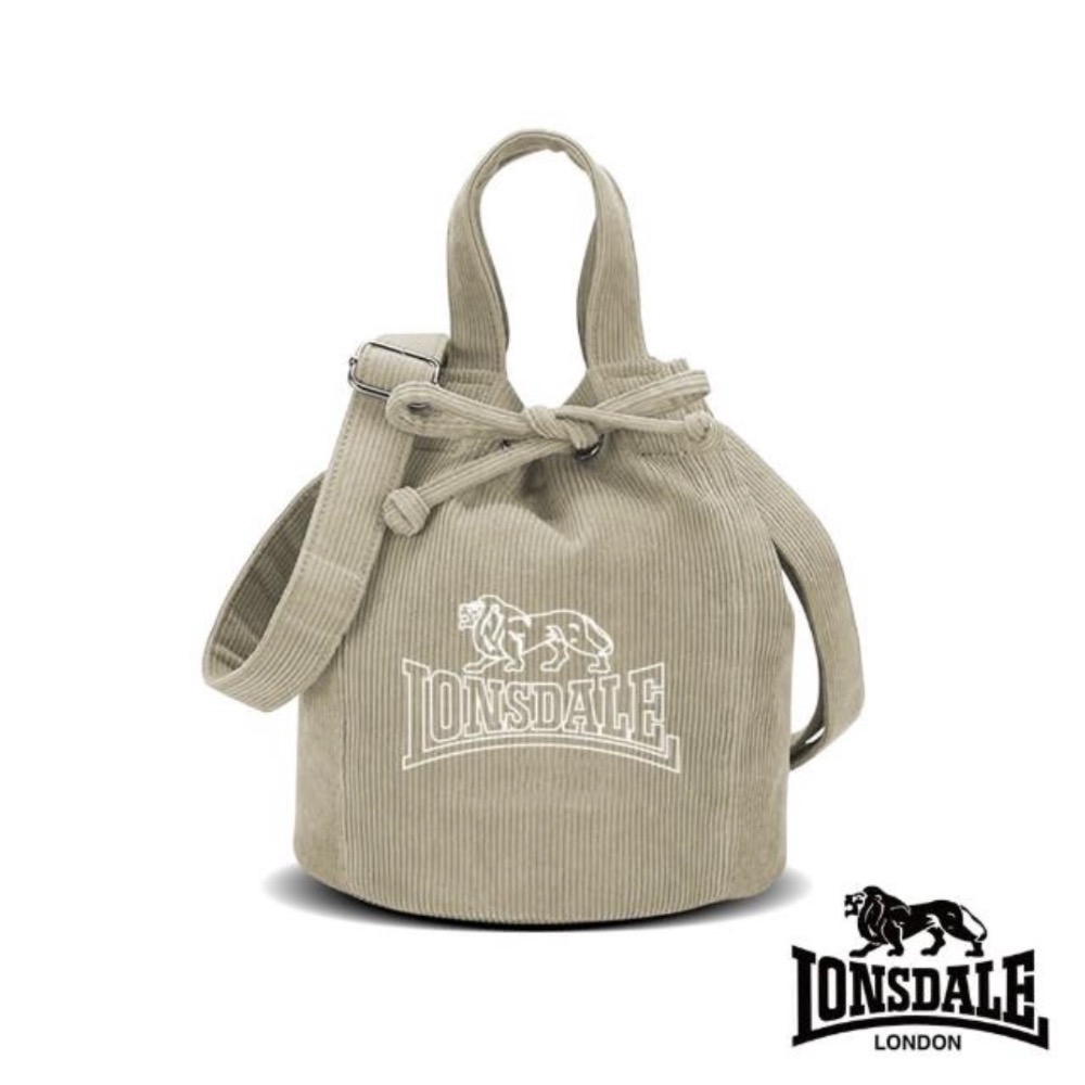 LONSDALE 英國小獅 文青休閒束口 水桶包 小包 手提包 肩背包 文青風 燈芯絨-細節圖6