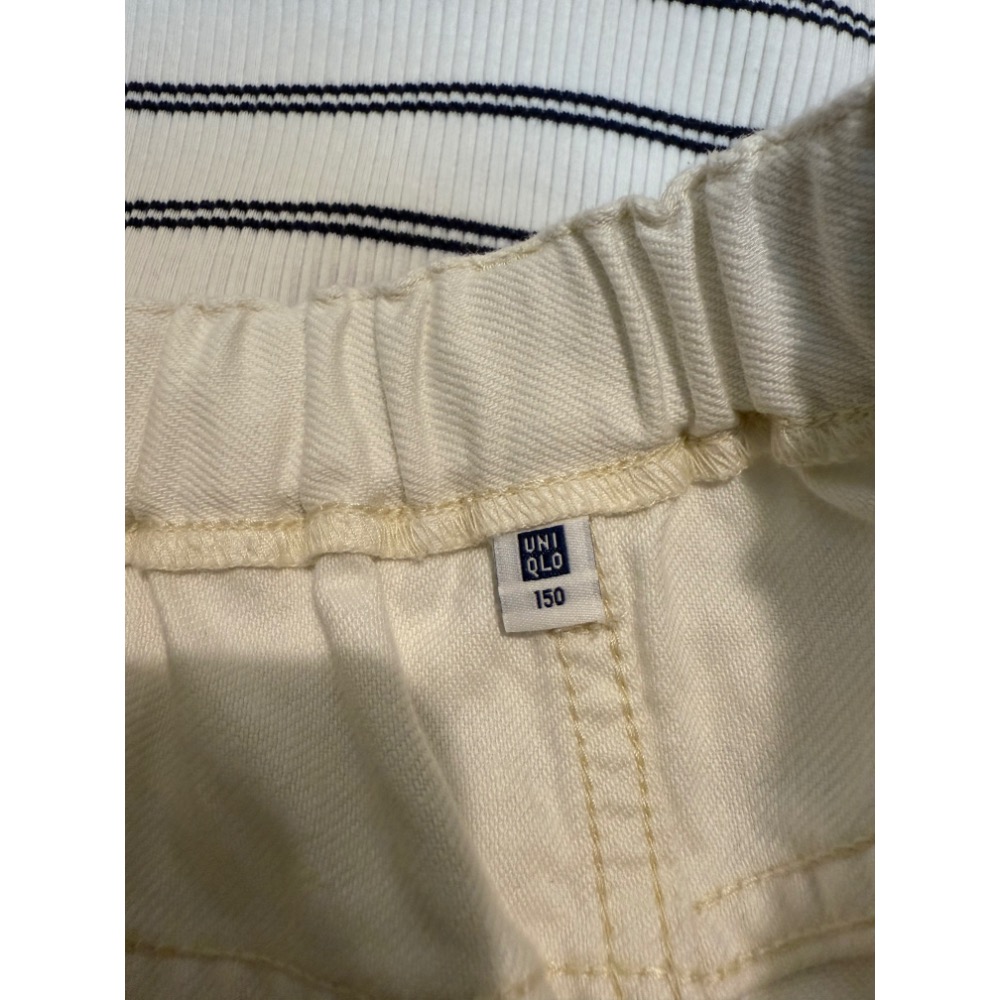 Uniqlo 優衣庫 女裝 女童 牛仔褲 牛仔短褲 白色牛仔褲 白褲 短褲-細節圖4