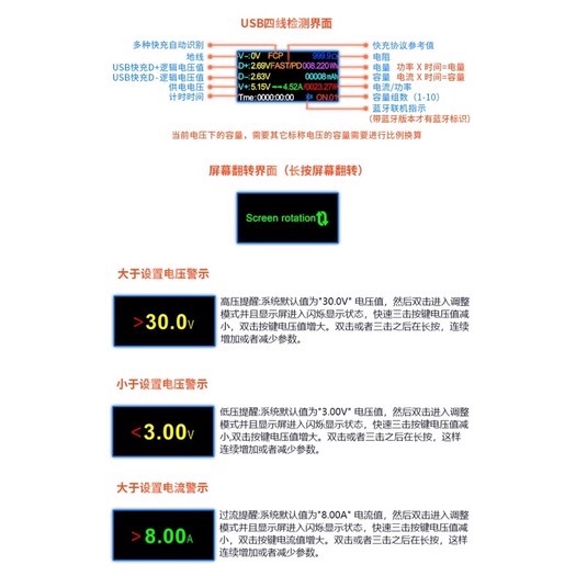 ￼電流電壓檢測儀 數顯 PD電流檢測儀 Type-C電流檢測 USB電流檢測 USB測試 電壓測試 電流測試 USB-細節圖4