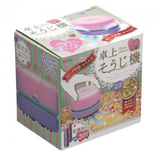 【日本SONiC】桌面清潔器 桌面迷你吸塵器 清理橡皮擦屑 Liana Tiara Susie 粉色 藍色-細節圖6