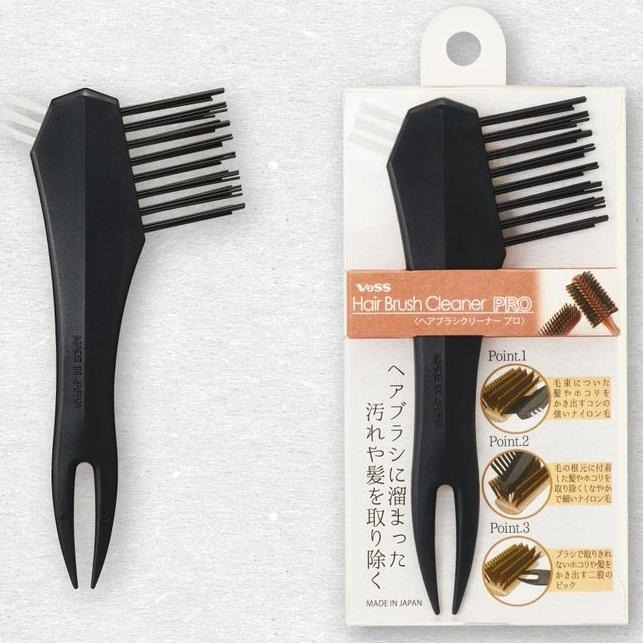 【現貨-日本VeSS】日本製 三用梳子清潔刷 梳子清潔工具-細節圖2
