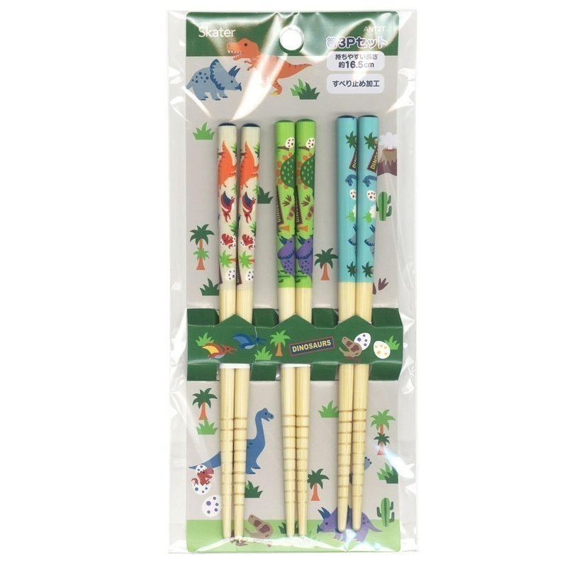 【現貨-日本SKATER】兒童日式竹筷子 三入組 16.5 cm 環保餐具 筷子   寶可夢 迪士尼公主 恐龍-細節圖8