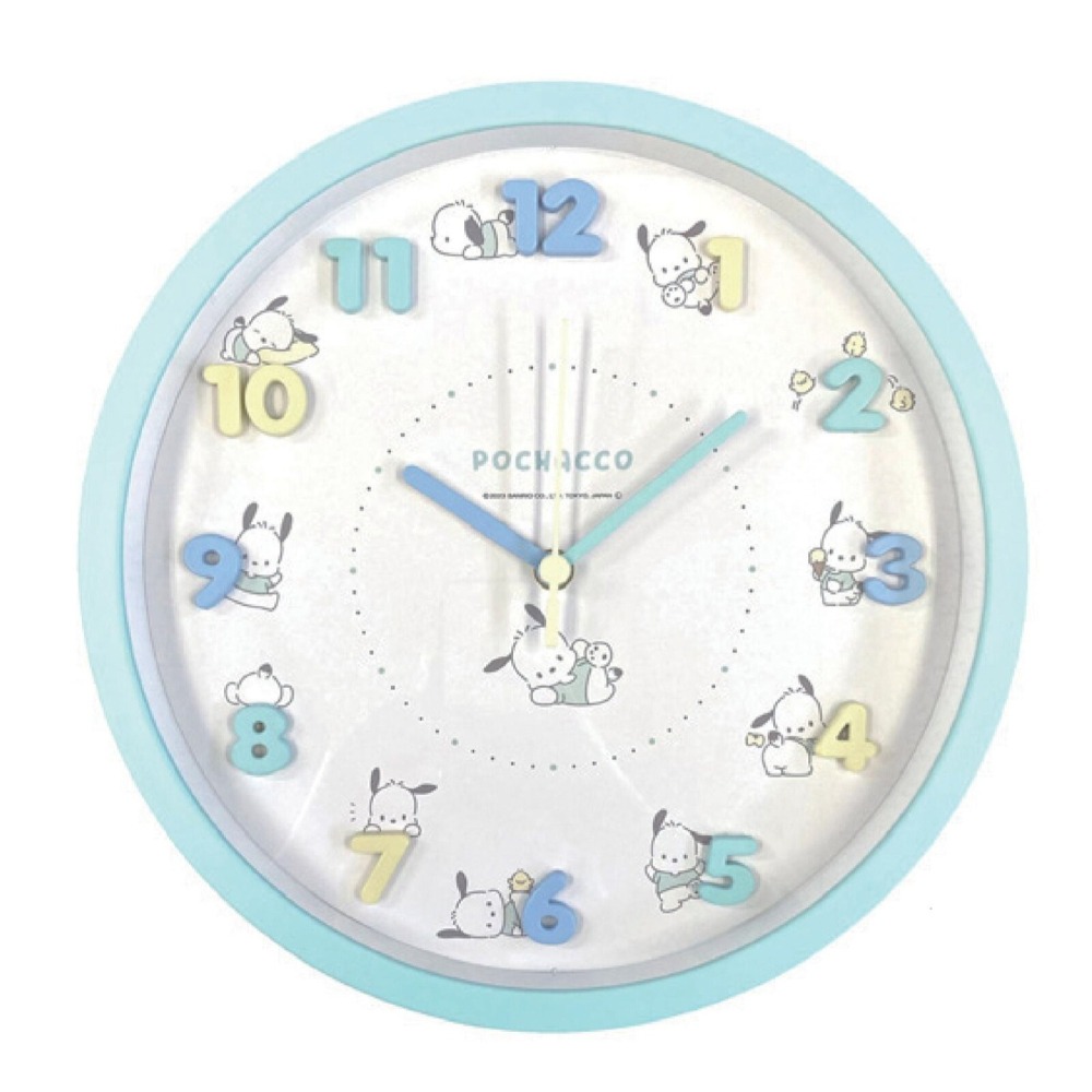 【日本正版】圓形掛鐘 立體數字 連續秒針無滴答聲 禮物 生日禮物 三麗鷗 寶可夢-細節圖6