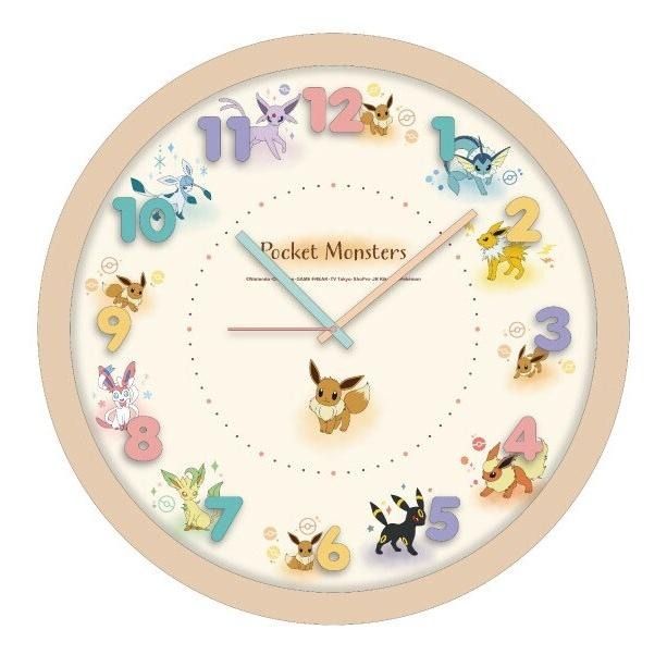 【日本正版】圓形掛鐘 立體數字 連續秒針無滴答聲 禮物 生日禮物 三麗鷗 寶可夢-細節圖2