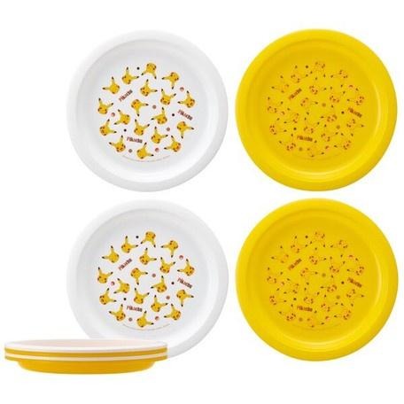 【現貨-日本SKATER】日本製 寶可夢 皮卡丘兒童餐盤 盤子 四入組 兒童餐具 環保餐具