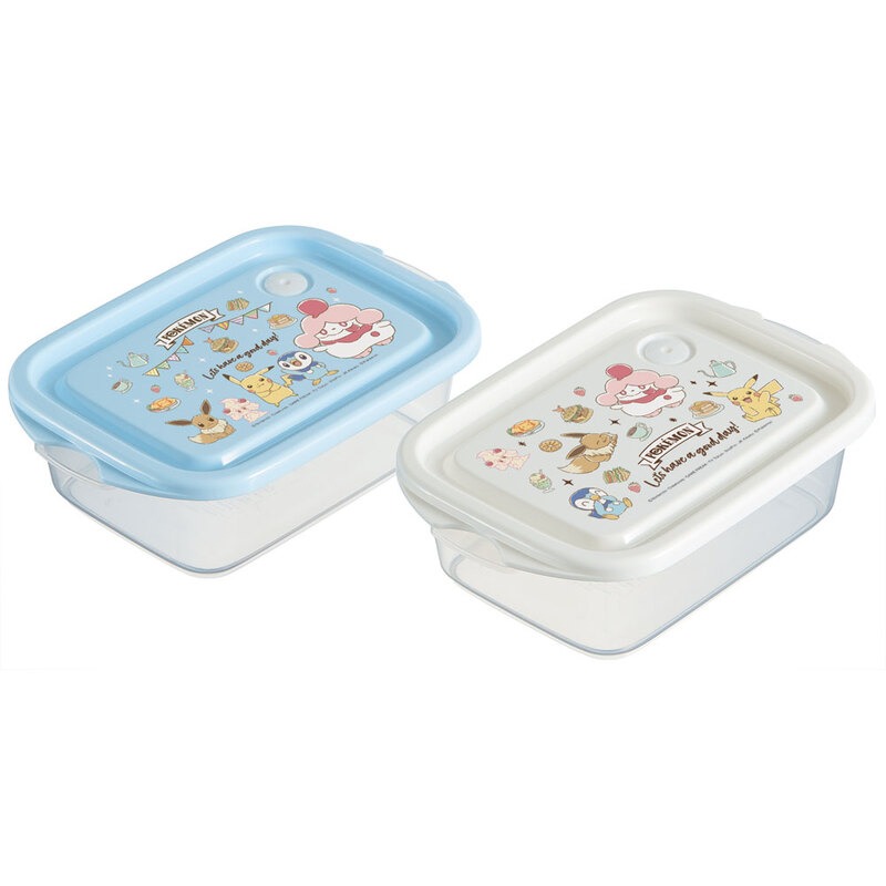 【現貨-日本SKATER】日本製 寶可夢 抗菌保鮮盒二入組 野餐盒 密封盒 皮卡丘 保鮮盒 可微波-細節圖2