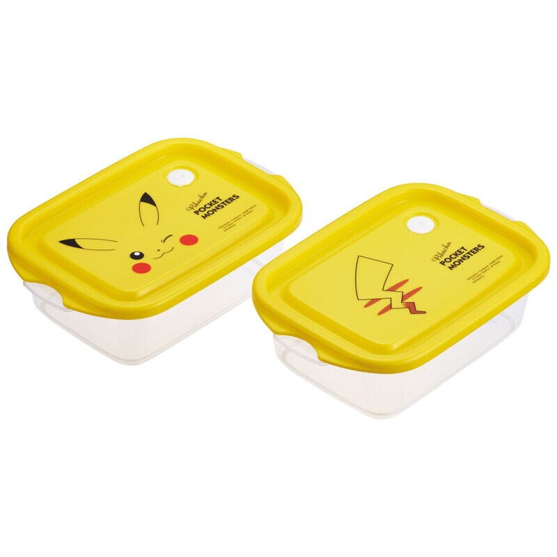 【現貨-日本SKATER】日本製 寶可夢 抗菌保鮮盒二入組 野餐盒 密封盒 皮卡丘 保鮮盒 可微波-細節圖3