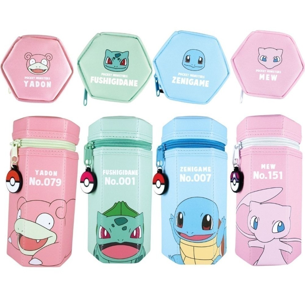 【現貨-日本正版】 寶可夢 六角型筆袋 收納包 鉛筆盒 皮卡丘 卡比獸 耿鬼 夢幻 傑尼龜-細節圖3