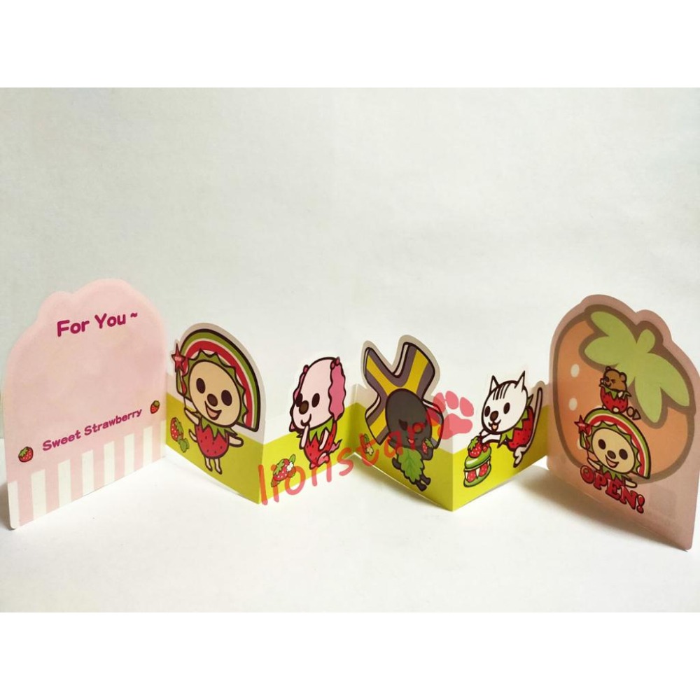 正版 OPEN小將 系列 歡樂拉拉卡 卡片 小卡 生日卡 萬用卡 禮物卡 信紙 OPEN將 OPEN醬 7-11 草莓-細節圖2