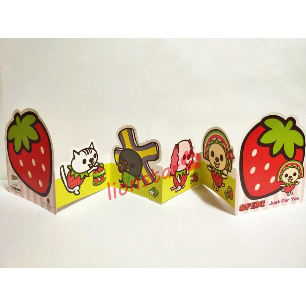 正版 OPEN小將 系列 歡樂拉拉卡 卡片 小卡 生日卡 萬用卡 禮物卡 信紙 OPEN將 OPEN醬 7-11 草莓-細節圖3