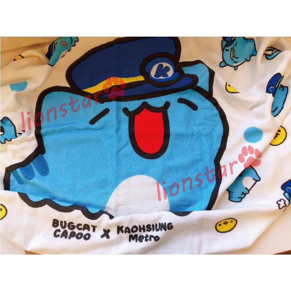 絕版 現貨 咖波 高捷 聯名 印花紗布浴巾 浴巾 毛巾 高雄捷運  貓貓蟲 咖波 禮品 換禮物 亞拉 代購 正版-細節圖2