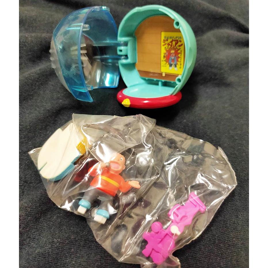 正版 哆啦A夢 頭型透明場景 胖虎 扭蛋 第一彈 2004年 小叮噹 任意門 絕版 轉蛋 玩具 公仔 場景組 大頭疊疊樂-細節圖5