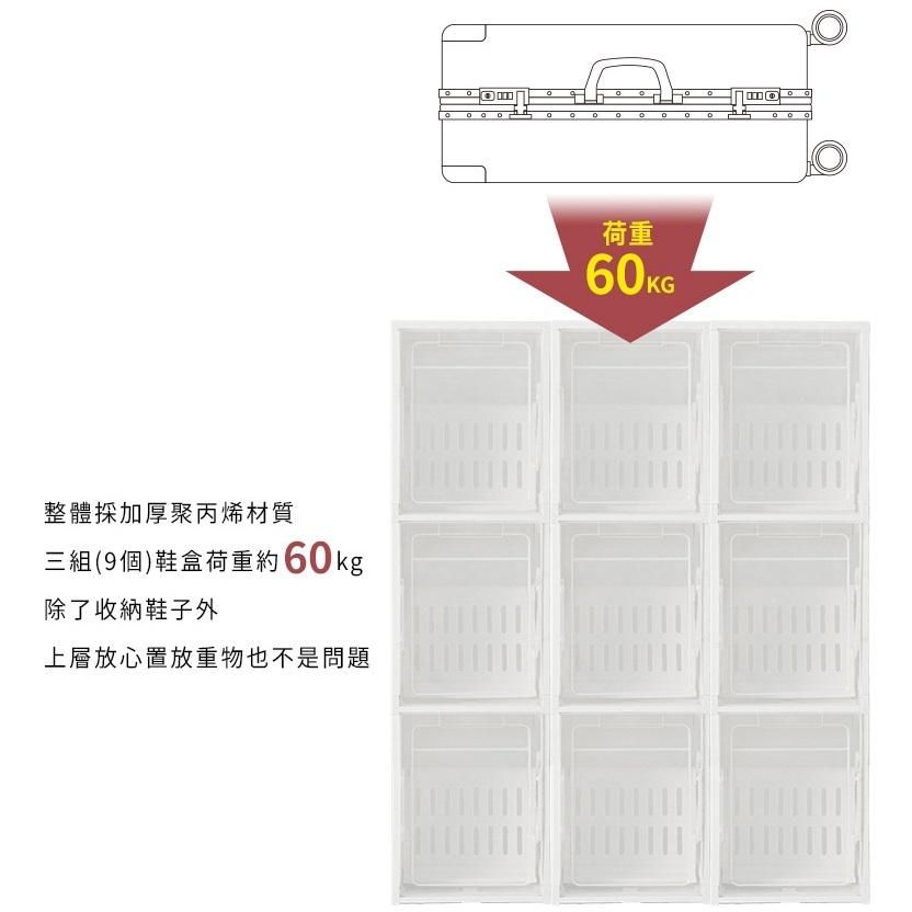 全新 極致白三層立式鞋盒 收納櫃 鞋盒 收納 整理箱 整理盒 拖鞋盒 收納盒 鞋櫃 三層 立式 組裝-細節圖4