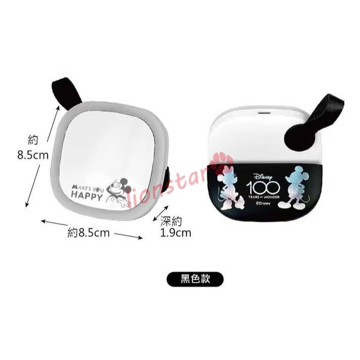 正版 迪士尼 100周年 美顏燈隨身鏡 黑色款 米奇 代購 限量 米妮 隨身鏡 鏡子 美顏燈 化妝鏡 周邊 100週年-細節圖3