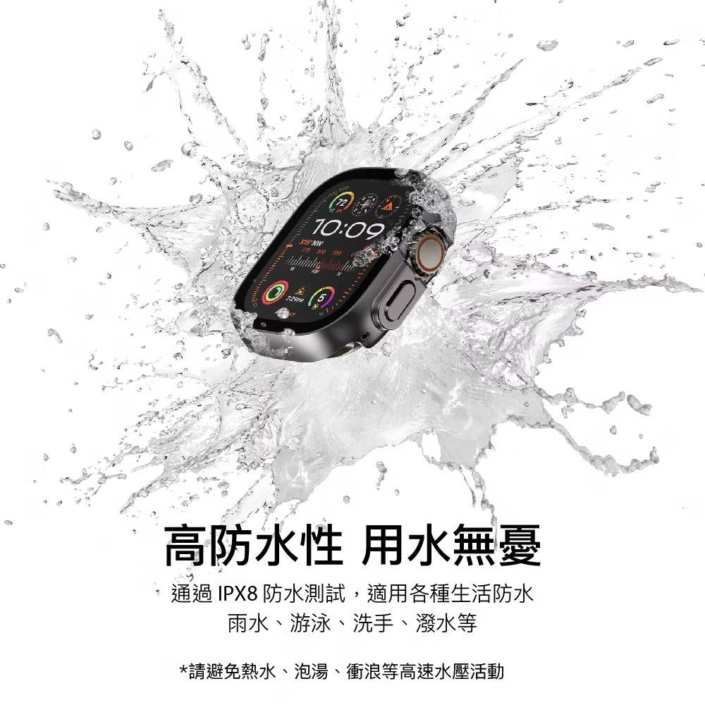 丞皇3C - SwitchEasy Hybrid WP Apple Watch S10 9H鋼化玻璃防水手錶保護殼-細節圖2