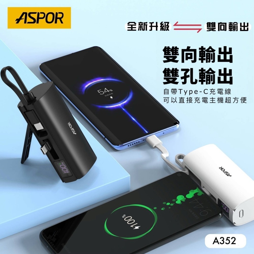 丞皇3C - ASPOR  隱藏收腳口袋行動電源-數顯快充版 5000mah-細節圖4