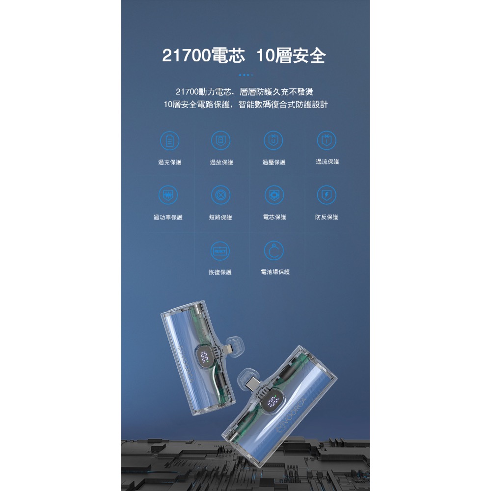 丞皇3C - WP035F  VOORCA  2合1迷你5000mah 20w雙向充電行動電源-細節圖6