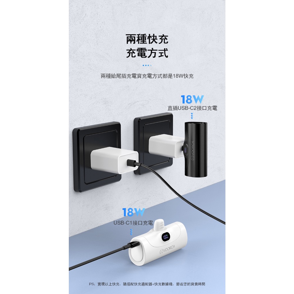 丞皇3C - WP035F  VOORCA  2合1迷你5000mah 20w雙向充電行動電源-細節圖8