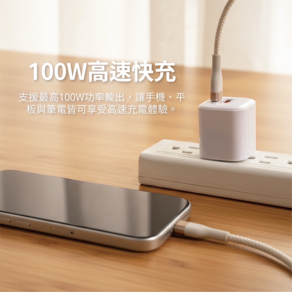 丞皇3C - UNIQTOUGH APEX 極速編織充電線 C to C真100W PD快充E-marker晶片-細節圖6