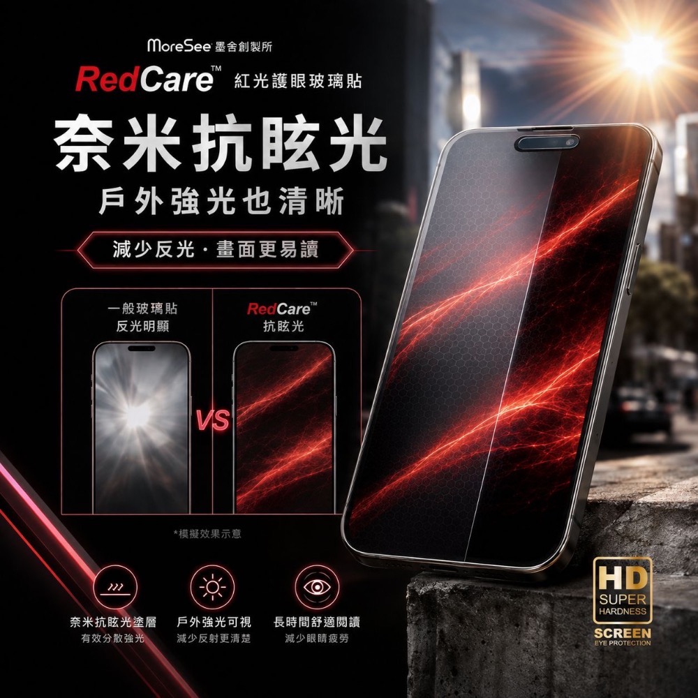 墨舍 2026新型量子點紅光玻璃保護貼 重新定義護眼光學技術-細節圖3