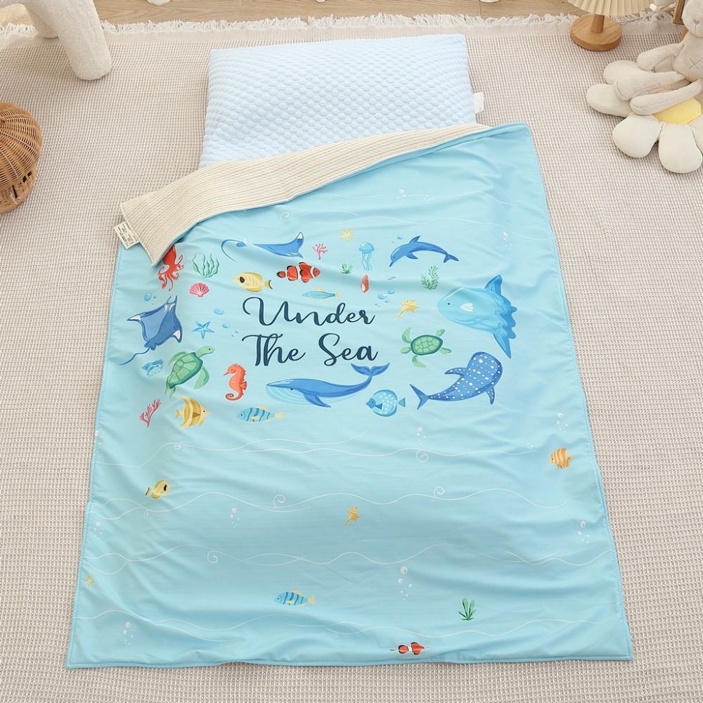 【cchhaaww】嬰兒床墊 嬰兒涼感床墊 幼兒園睡墊 兒童睡袋  加厚6公分 3D冰絲豆 可機洗烘乾 台灣製 兒童睡墊-細節圖9