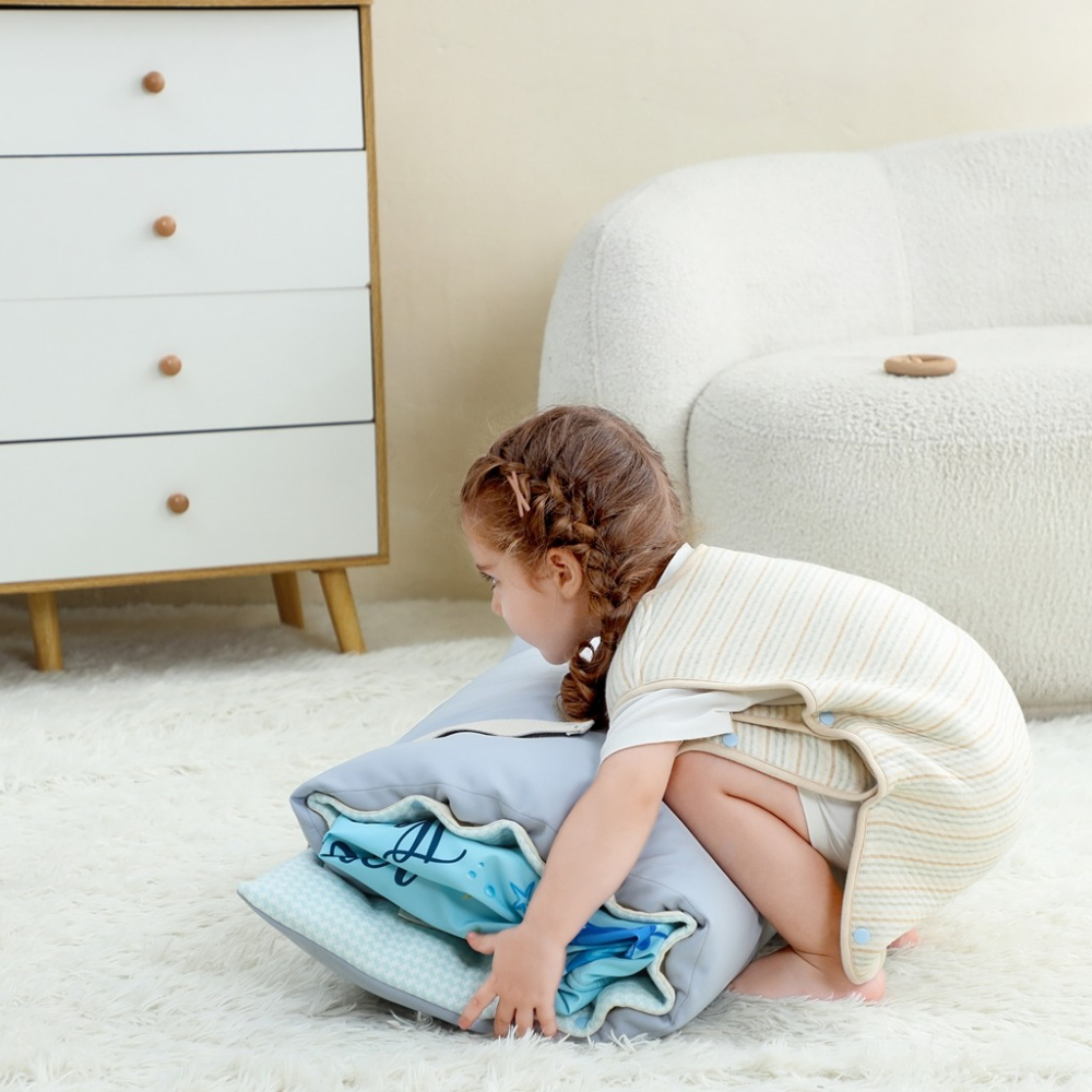 【cchhaaww】嬰兒床墊 嬰兒涼感床墊 幼兒園睡墊 兒童睡袋  加厚6公分 3D冰絲豆 可機洗烘乾 台灣製 兒童睡墊-細節圖10