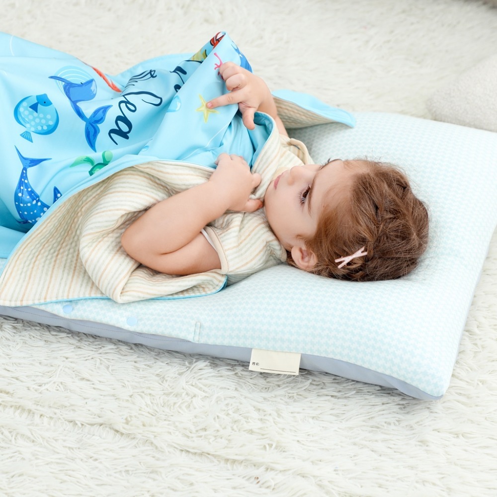 藍白格海洋世界四件套含被子【現貨】