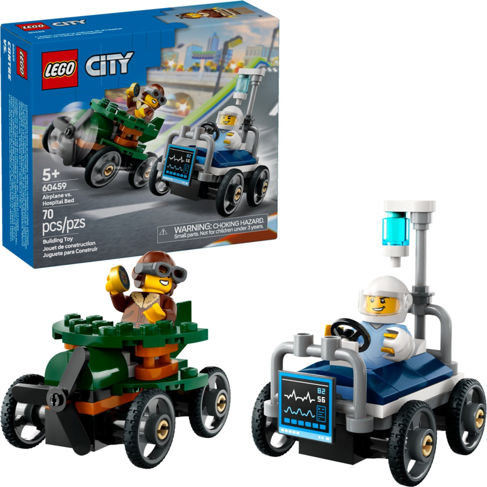 🟦電積系🟩淡水🟥LEGO 60459 飛機vs.病床賽車套裝 🟨City-細節圖3