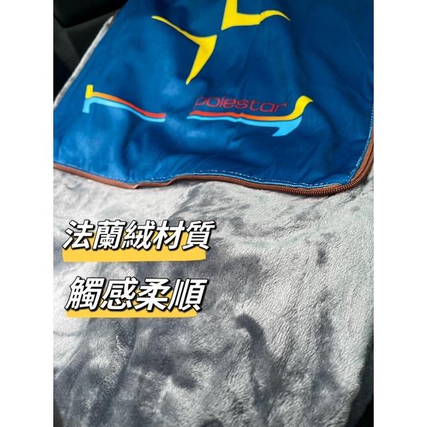 冬天必備-車用抱枕毛毯被 polestar 圖樣-細節圖4