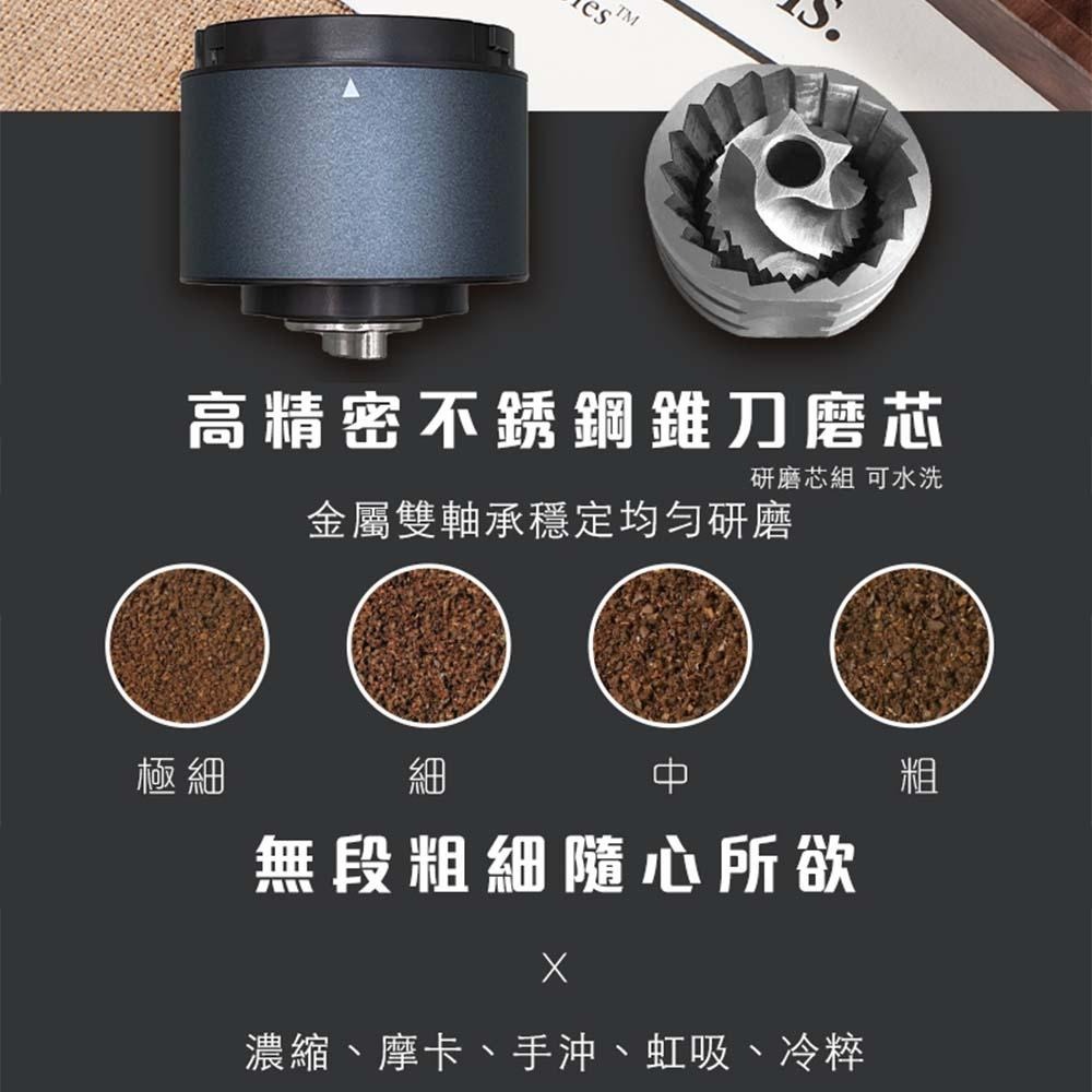 第三代 鋼刃版 電動磨豆機 USB磨豆機 無線磨豆機 磨豆機 虹吸式 摩卡壺 手沖壺 電動咖啡磨豆機-細節圖7