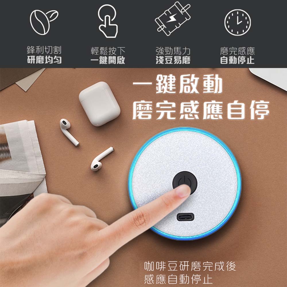 新發售 現貨 NICOH USB不鏽鋼錐刀電動磨豆機 NCG-128-細節圖3