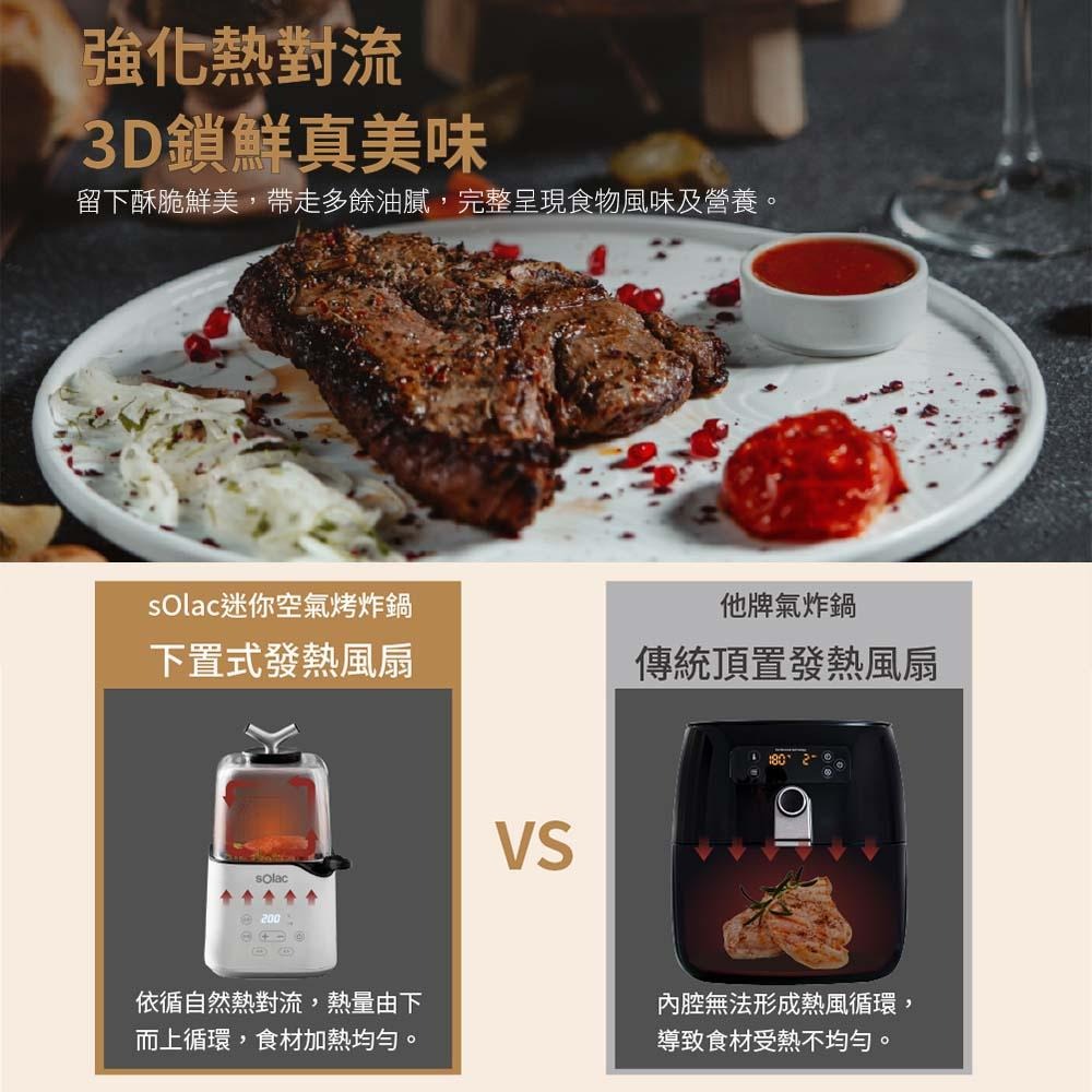 【 sOlac 】SAF-701W 迷你空氣烤炸鍋 煎炸兩用 烤肉 油炸鍋 氣炸鍋 炸物 不沾電烤爐-細節圖4