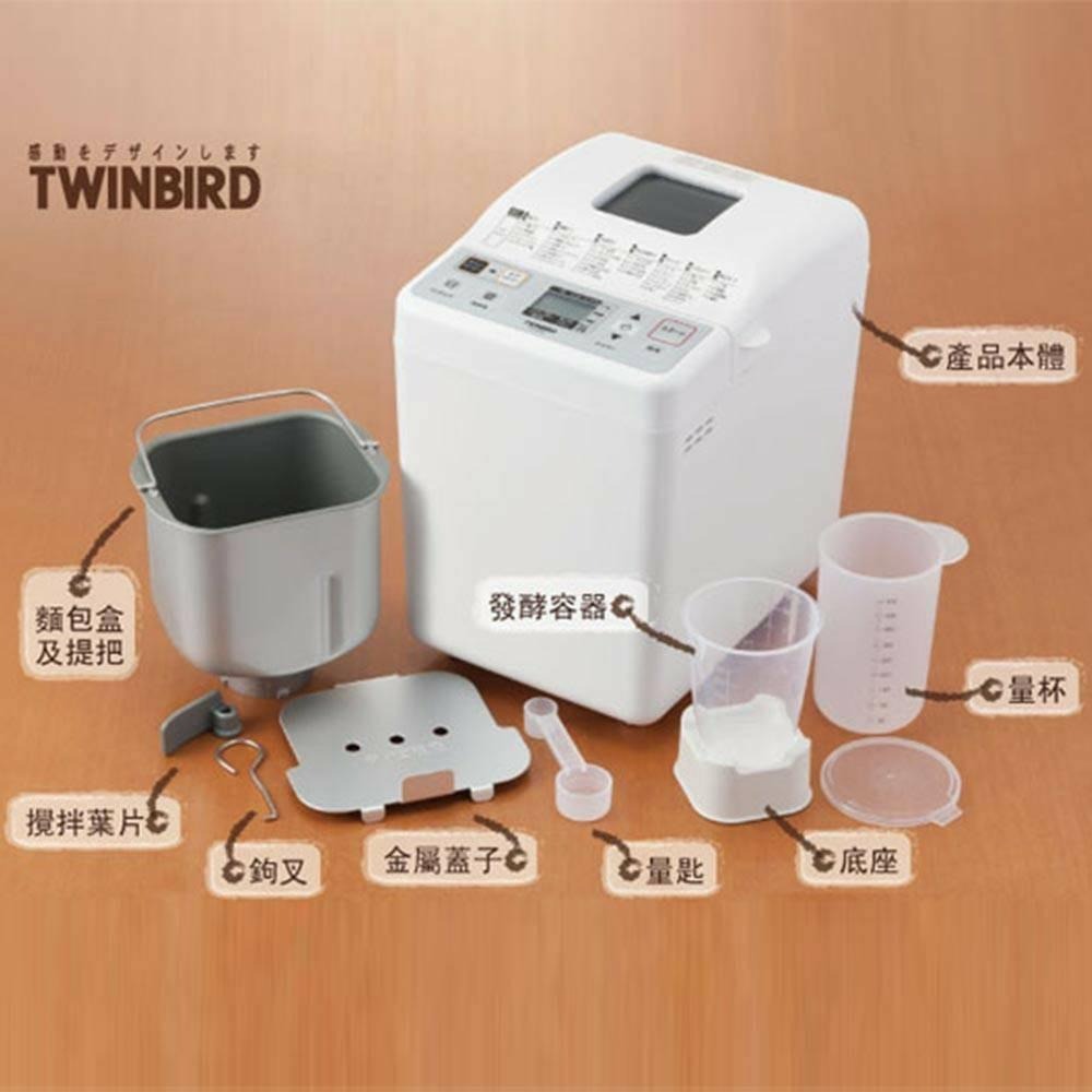 全新公司貨 日本TWINBIRD 多功能製麵包機 PY-E632TW 附魔法食譜 全自動、揉麵、發酵、烘烤-細節圖8