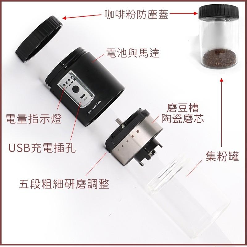 第三代 第四代 電動磨豆機 USB磨豆機 無線磨豆機 磨豆機 虹吸式 摩卡壺 手沖壺 電動咖啡磨豆機-細節圖4