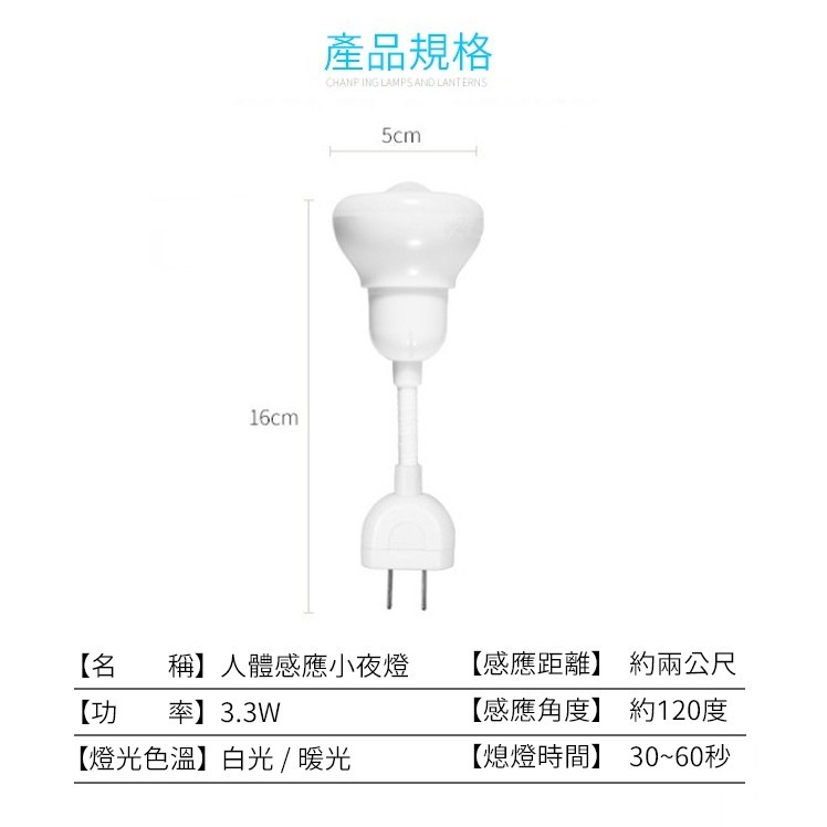 LED人體感應燈小夜燈 110V / 220V通用 LED 小夜燈 感應燈-細節圖6