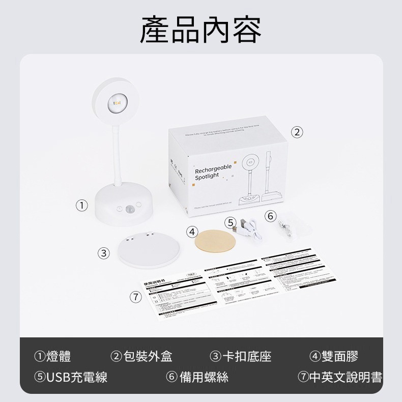 最新款 三色光源升級遙控版 充電式投射燈 LED人體感應燈 照畫燈 小夜燈-細節圖9