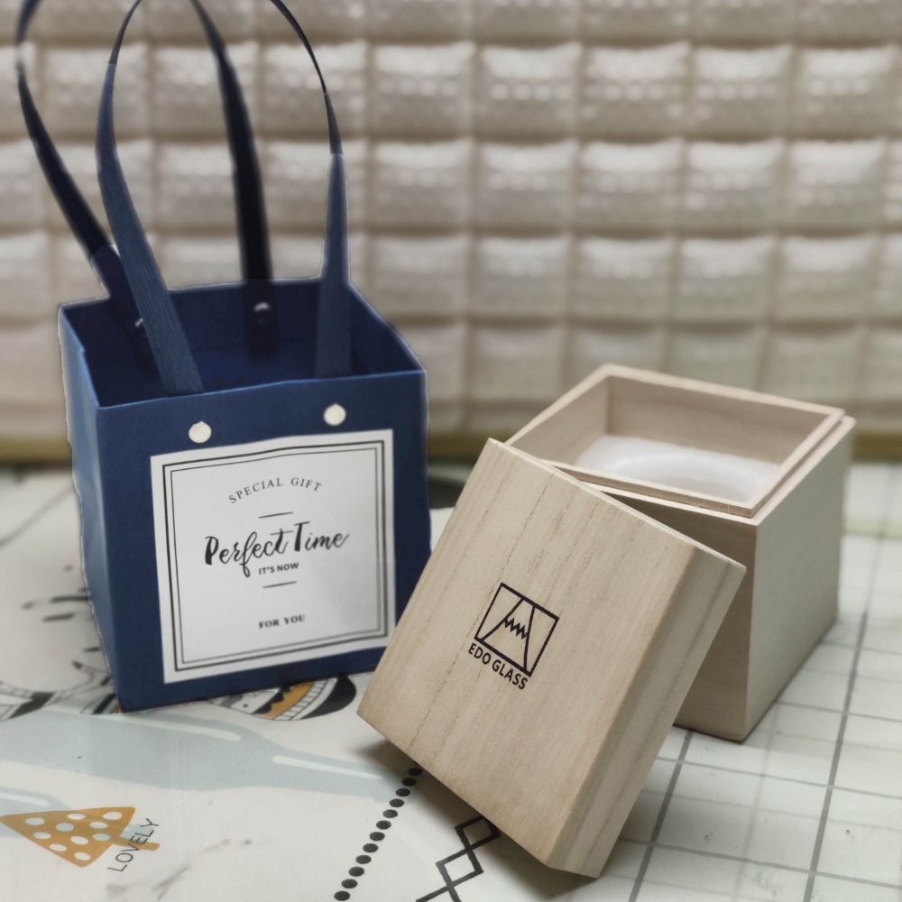 單杯木盒 + 禮品提袋(不含杯)藍色