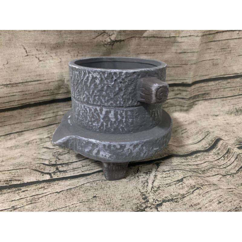 石臼陶盆  造形陶盆 陶盆 多肉盆栽 療癒系盆栽 多肉盆-細節圖2