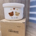 24H台灣出貨🚚Ins韓國小熊副食品分裝盒🧸兒童餐具/小熊陶瓷碗/大容量副食品碗/保鮮零食碗/可微波副食品碗/碗盤-規格圖8