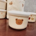 24H台灣出貨🚚Ins韓國小熊副食品分裝盒🧸兒童餐具/小熊陶瓷碗/大容量副食品碗/保鮮零食碗/可微波副食品碗/碗盤-規格圖8