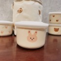 24H台灣出貨🚚Ins韓國小熊副食品分裝盒🧸兒童餐具/小熊陶瓷碗/大容量副食品碗/保鮮零食碗/可微波副食品碗/碗盤-規格圖8