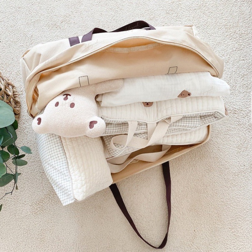 台灣出貨🚚INs韓國兒童棉被袋🧸DTD.同款 收納袋 棉被袋 兒童寶寶衣物整理袋 防水行李袋 大容量帆布袋-細節圖7