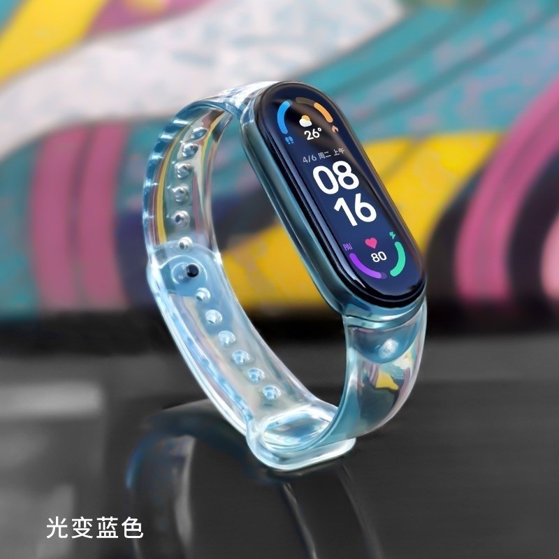 小米7 小米6 變色手環 小米手環6/5  小米手環 3/4 小米4 錶帶 腕帶 單色腕帶 矽膠 小米手環錶 夏日限定-細節圖4