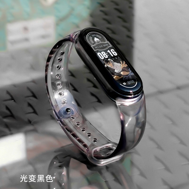 小米7 小米6 變色手環 小米手環6/5  小米手環 3/4 小米4 錶帶 腕帶 單色腕帶 矽膠 小米手環錶 夏日限定-細節圖5