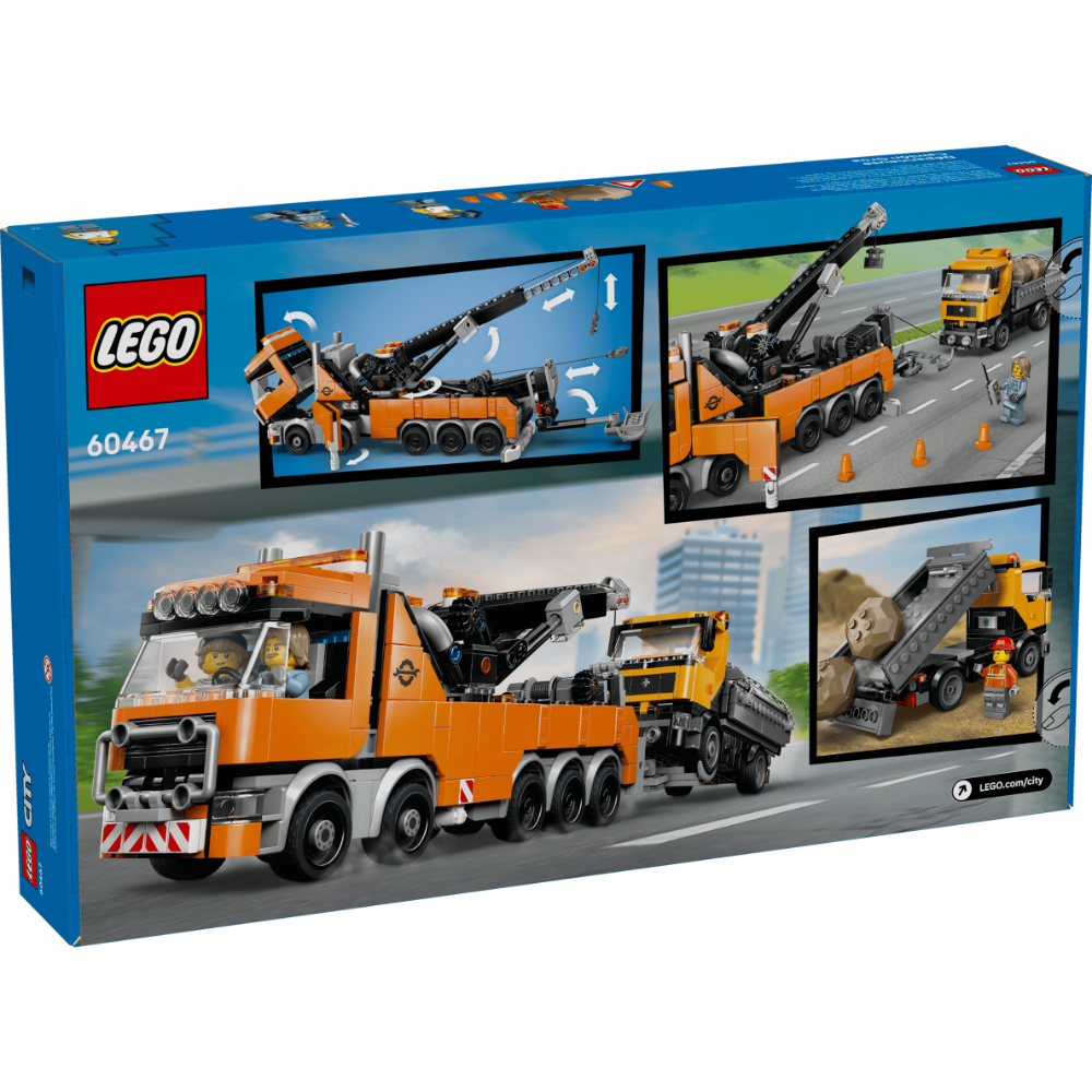 €積樂黑市€ 通路限定品 LEGO 60467  CITY 配備起重機的重型道路救援拖吊車-細節圖3