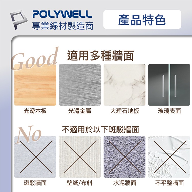 POLYWELL 寶利威爾 黏貼式理線器 S型扣入式 三種尺寸 適用不同粗細充電線 傳輸線-細節圖5