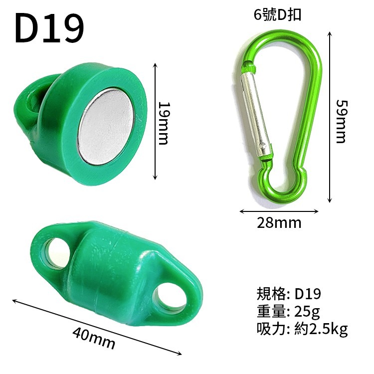 多功能 強力磁鐵掛勾組 附D扣 露營 帳篷專用 天幕掛勾 掛鉤 彩色磁鐵 對吸羊眼圈掛勾 燈條掛勾 萬用掛勾-細節圖3