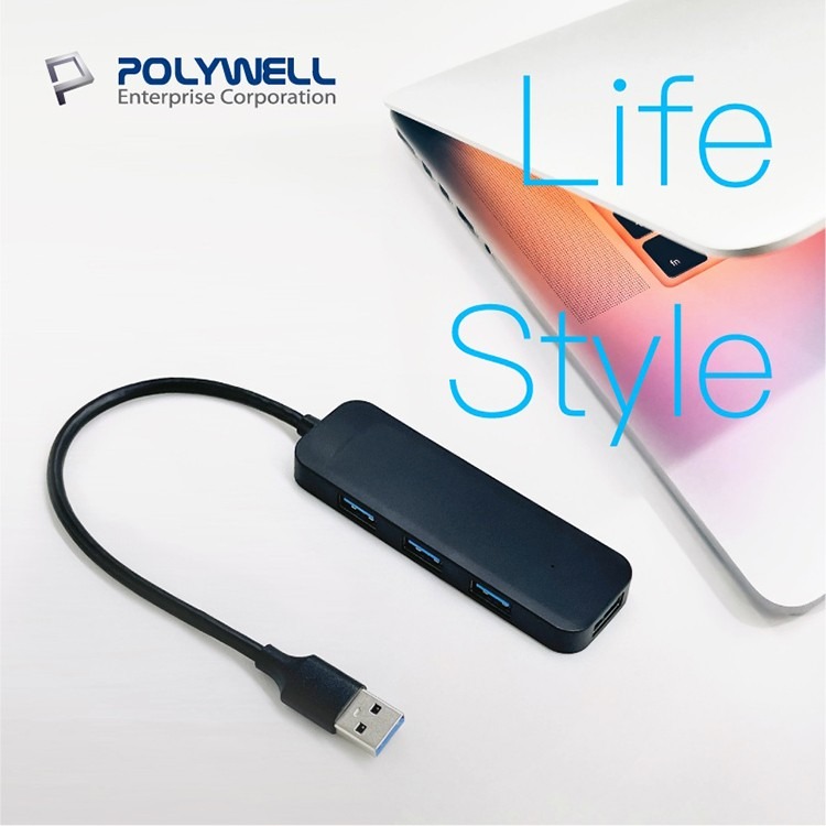 POLYWELL 寶利威爾 USB3.0 擴充埠 4埠 4 Port HUB 5Gbps-細節圖6